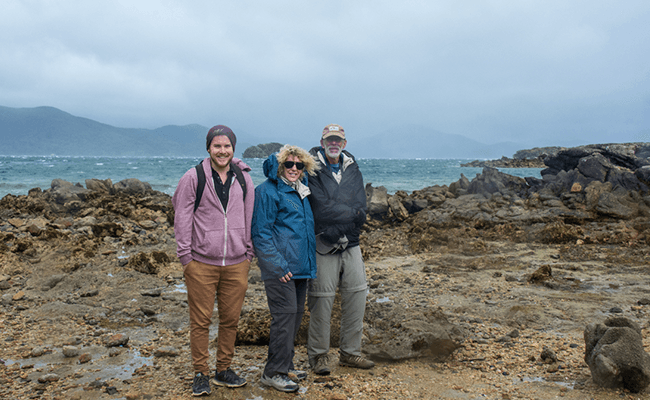 Peggy & Bill with Tom, Stewart Island