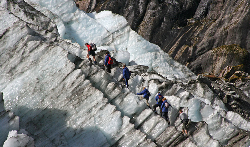 climbing the franz joseph glacier