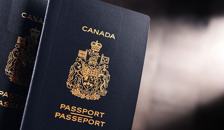 Composition with two Canadian passports